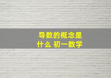 导数的概念是什么 初一数学